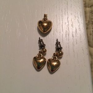 Heart earrings & pendant